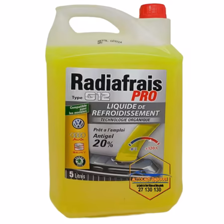 Eau Radiateur Jaune 20% Antigel 5L ; RADIFRAIS PRO