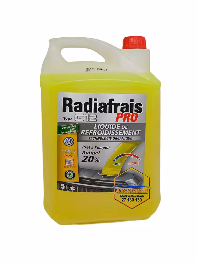 Eau Radiateur Jaune 20% Antigel 5L ; RADIFRAIS PRO