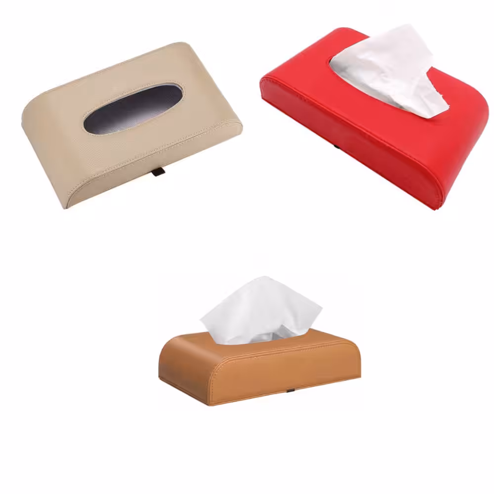 Boîte À Mouchoirs En Cuir Avec Lot De Papier Gratuit