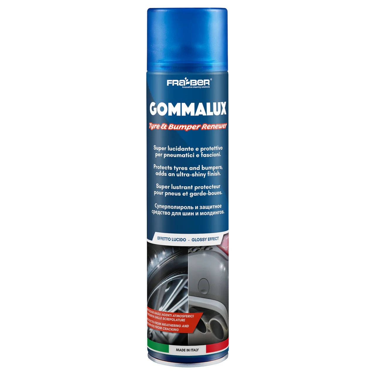 Spray protecteur et lustrant pour pneus longue durée FRA-BER Gommalux - 250 ml